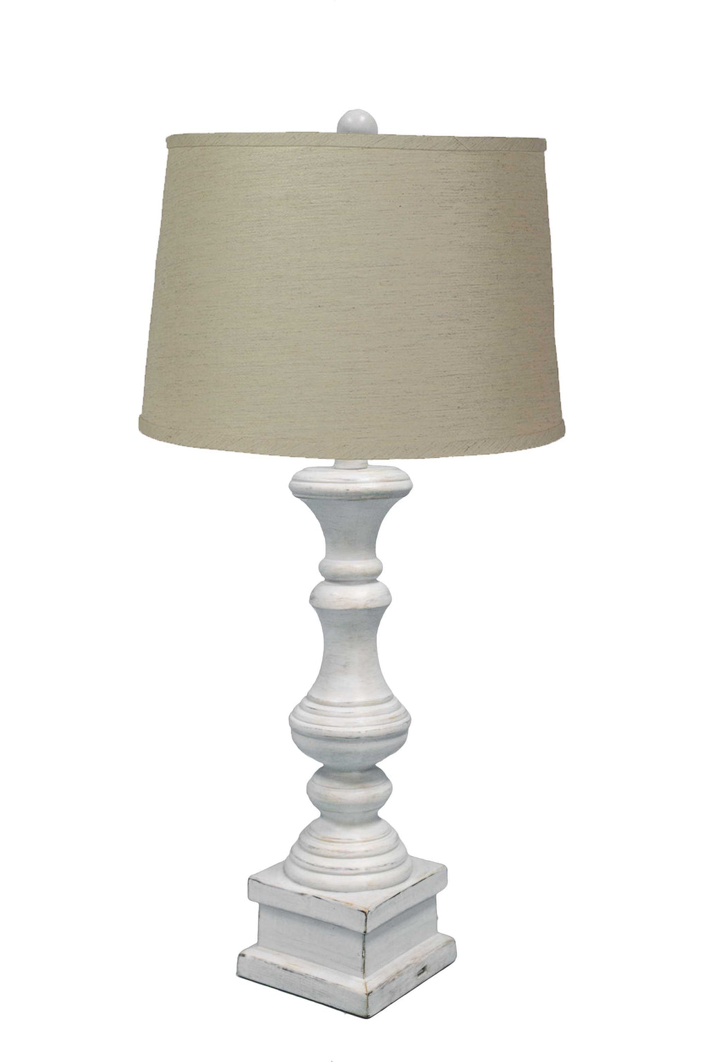 Distressed Whitewash Beige Shade Table Lamp - 99fab 