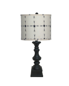 Distressed Black Beige Tribal Arrow Line Shade Table Lamp