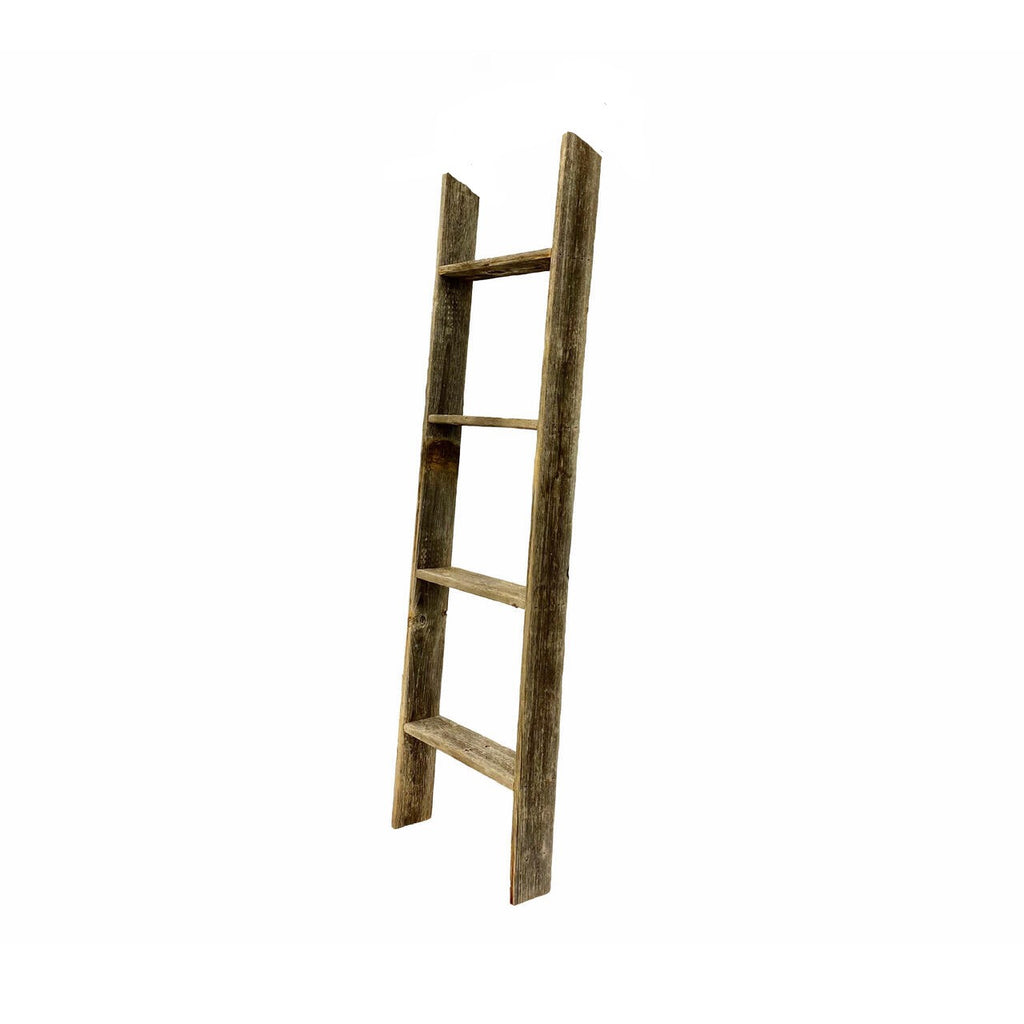 4 Step Rustic Black Wood Ladder Shelf - 99fab 