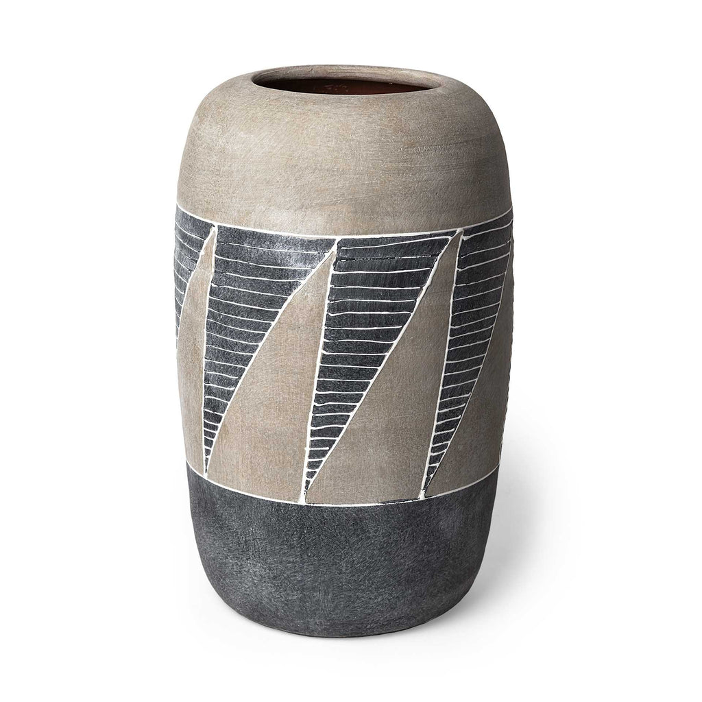 Grey And Brown Ceramic Vase - 99fab 