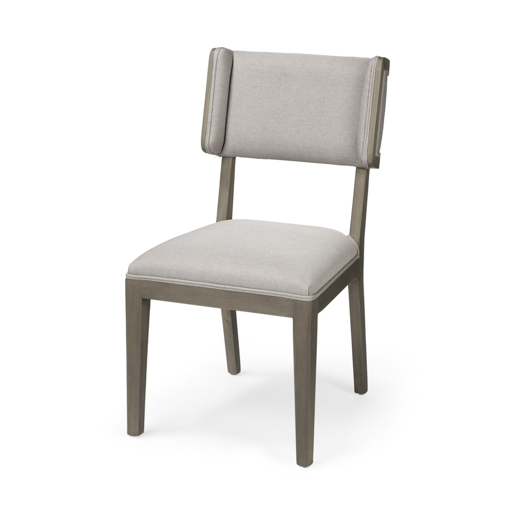 Grey Fabric Seat With Brown Wood Frame Dining Chair - 99fab 