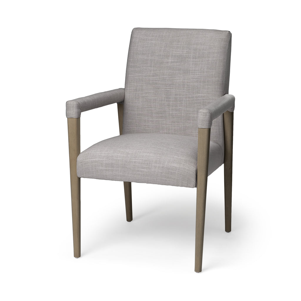 Grey Fabric Wrap With Brown Wooden Frame Dining Chair - 99fab 