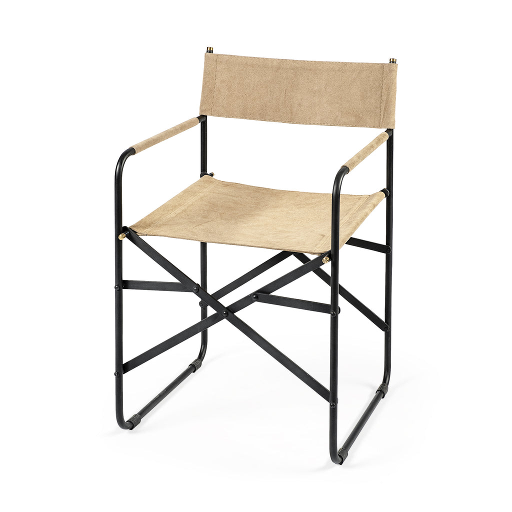 Tan Leather With Black Iron Frame Dining Chair - 99fab 