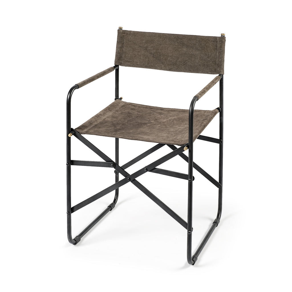 Brown Leather With Black Iron Frame Dining Chair - 99fab 