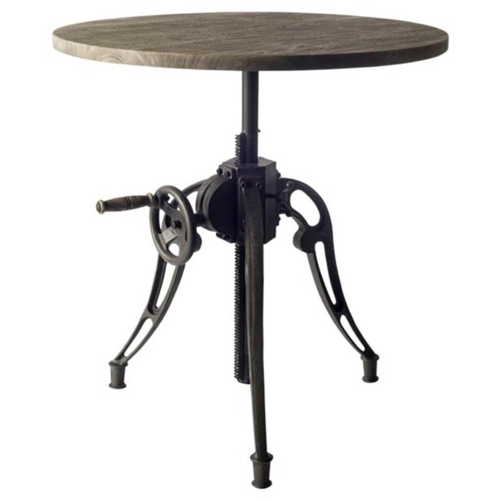 30" Grey Solid Wood Top With Black Metal Base Bistro Dining Table