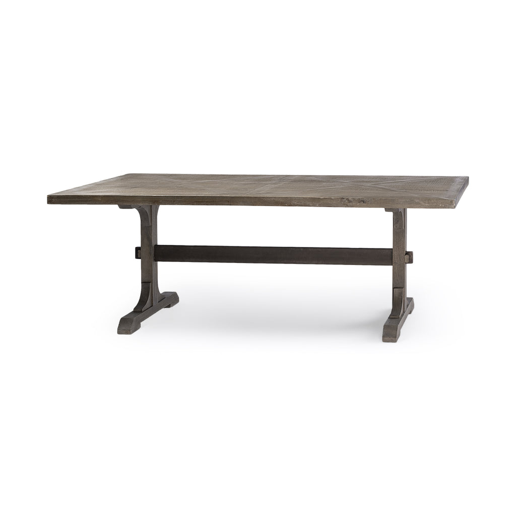 84X40 Grey Solid Wood Top And Base Dining Table - 99fab 