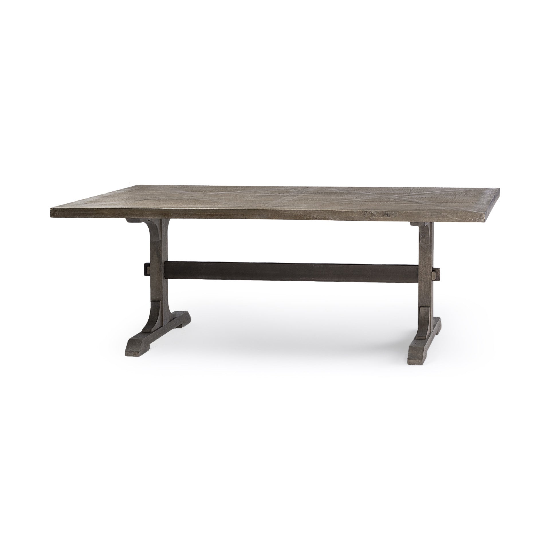 84X40 Grey Solid Wood Top And Base Dining Table