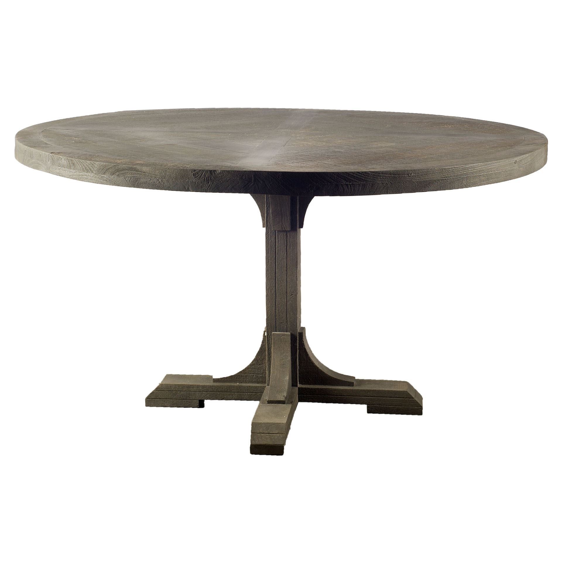 54" Circular Solid Wood Top With Pedestal Style Base Dining Table