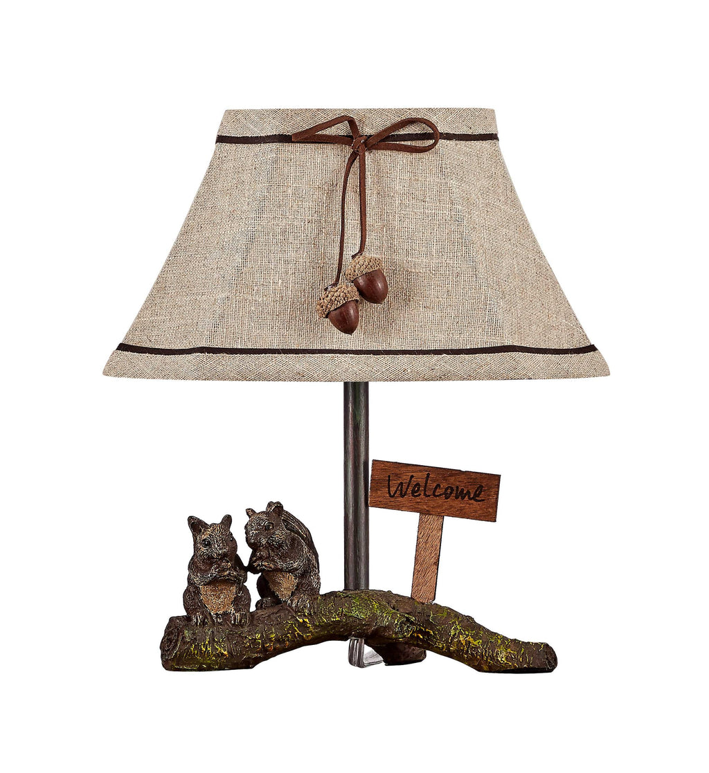 Squirrel Buddies Accent Lamp With Natural Shade - 99fab 