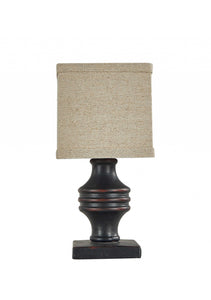 Classic Black Accent Lamp With Neutral Shade