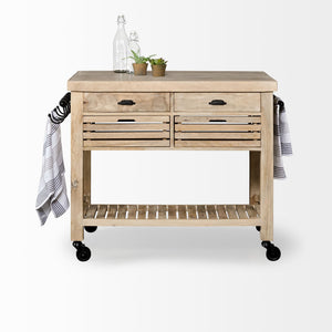 Modern Farmhouse Rolling Kitchen Island Or Bar Cart