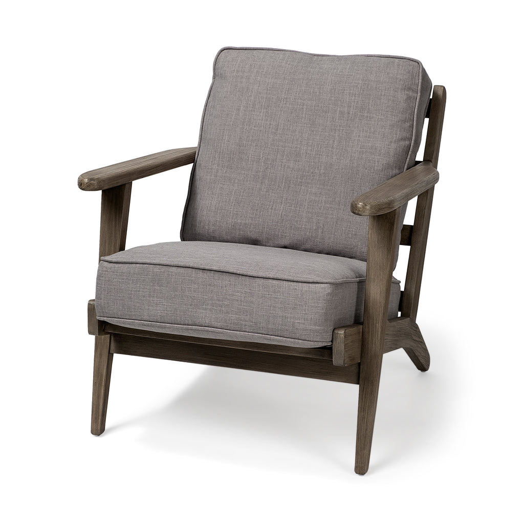 Flint Gray Fabric Accent Chair With Covered Wooden Frame - 99fab 