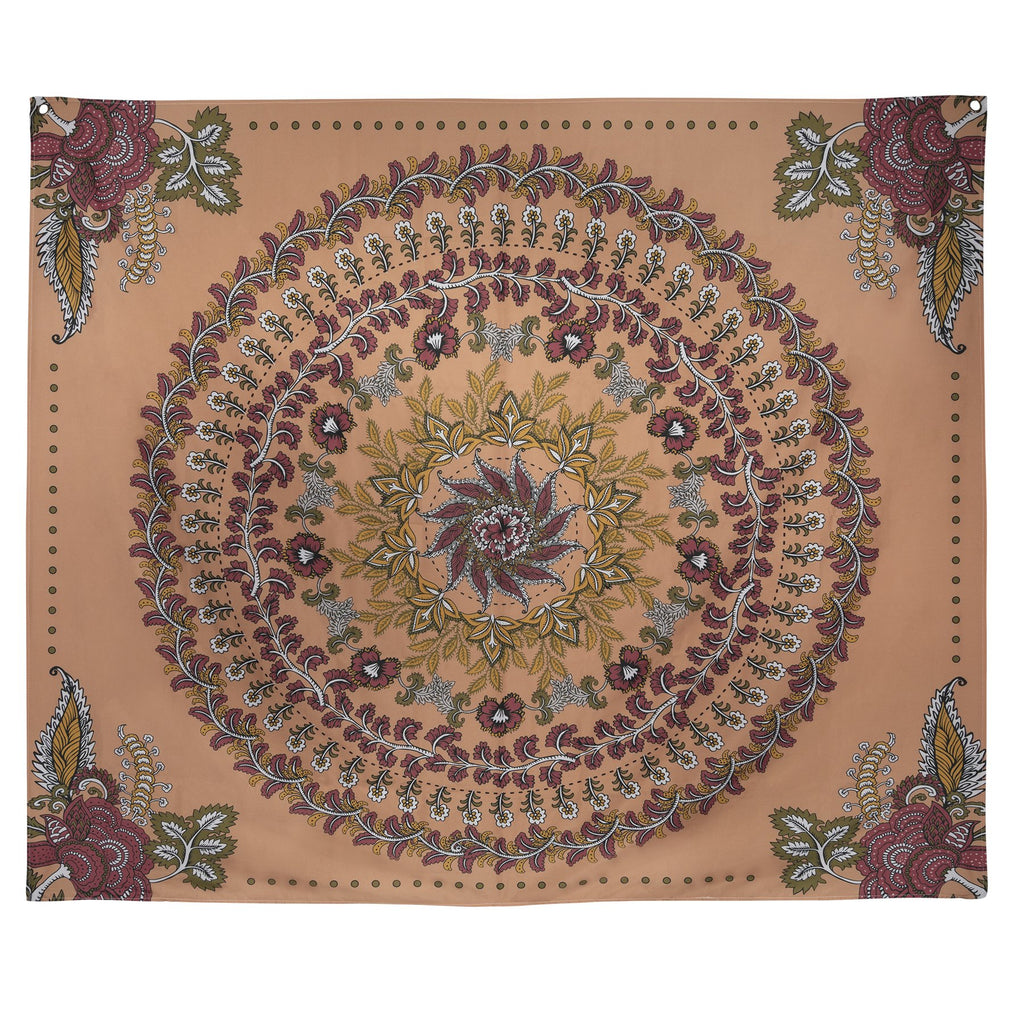 Center Medallion Coral Hanging Wall Tapestry - 99fab 