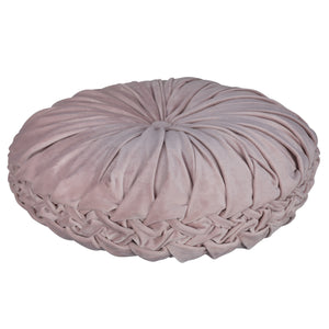 Light Pink Round Tufted Velvet Pillow