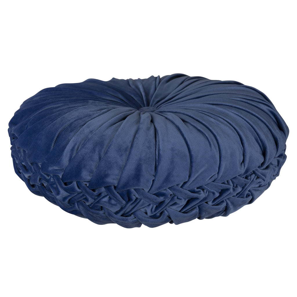 Blue Round Tufted Velvet Pillow - 99fab 