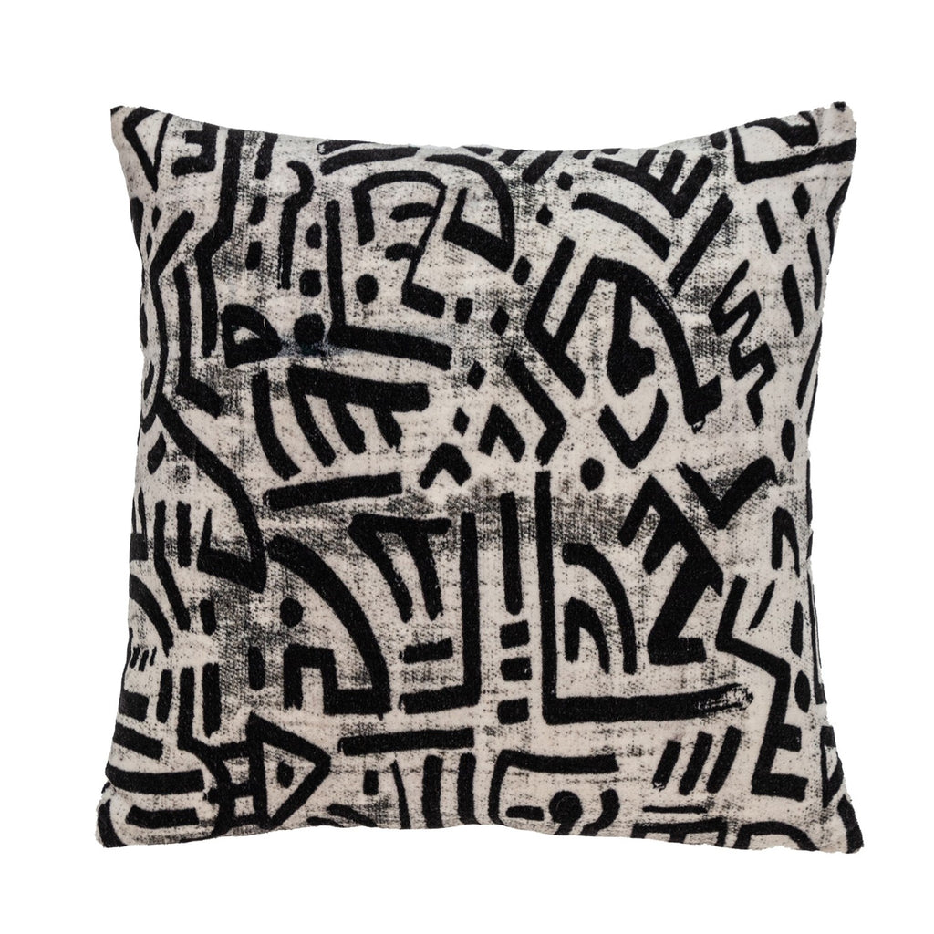 Black And White Abstract Velvet Throw Pillow - 99fab 