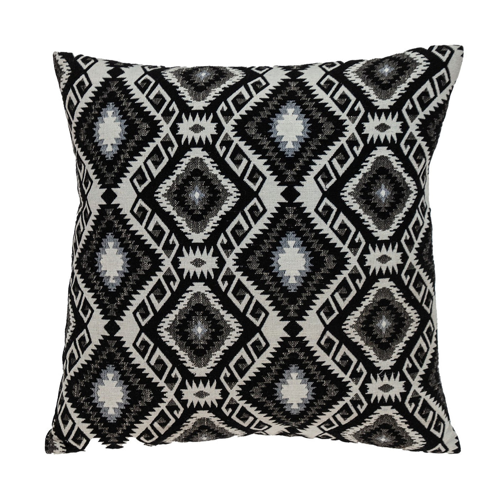 Jet Black And White Geo Throw Pillow - 99fab 