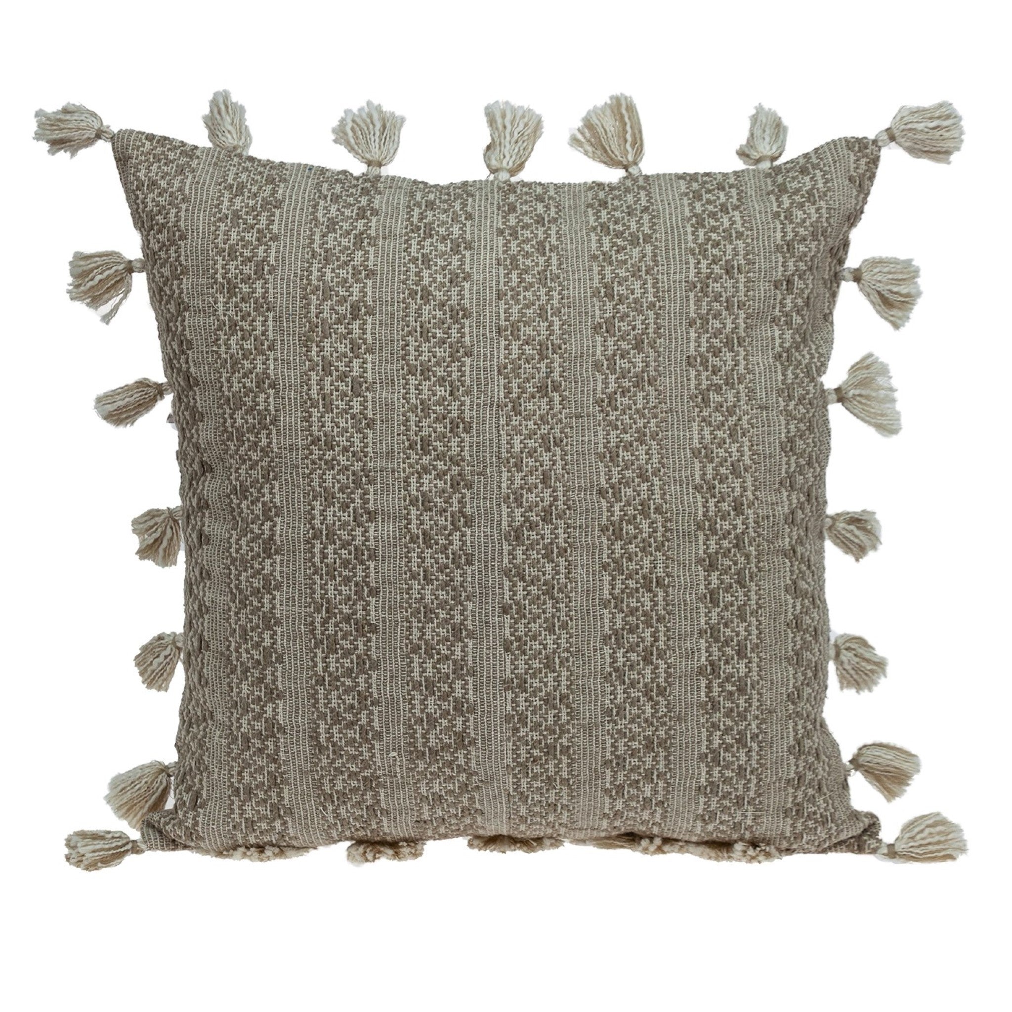 Neutral Sand Woven Throw Pillow