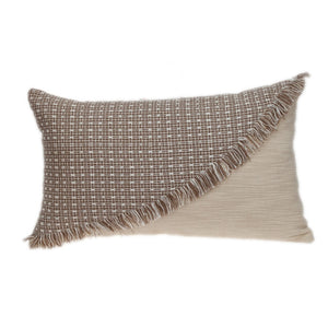 Sandy Beige Textured Throw Pillow