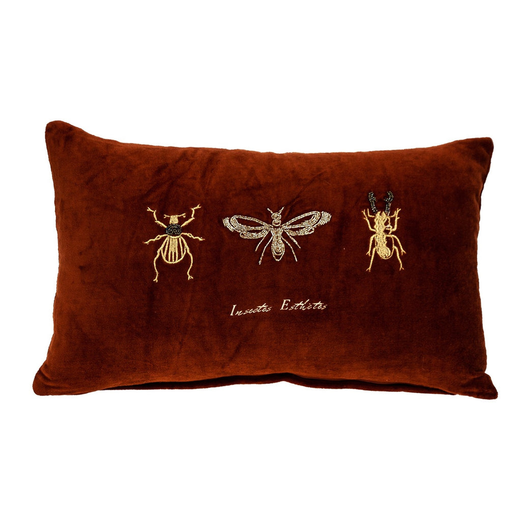 Golden Insects Velvet Throw Pillow - 99fab 