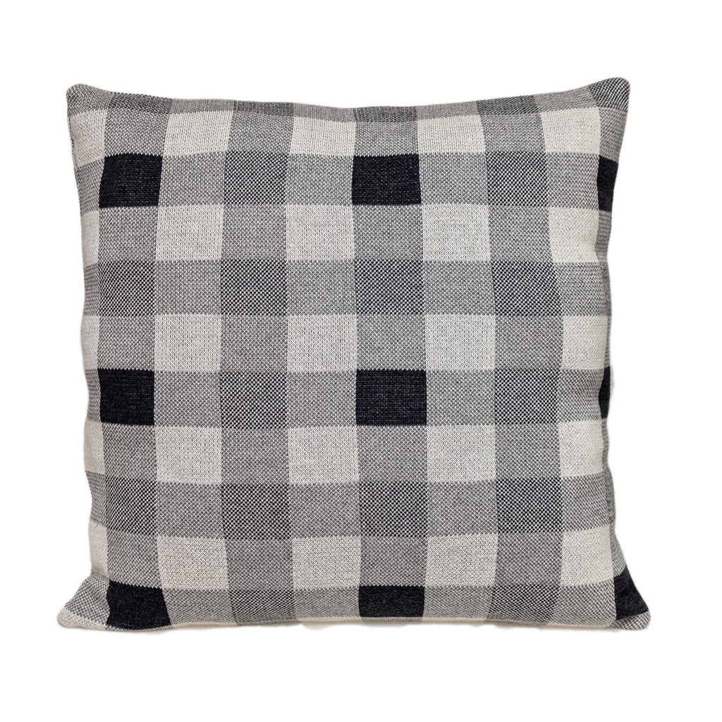 Lead Grey Checkered Pillow - 99fab 