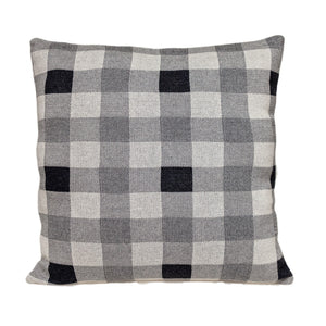 Lead Grey Checkered Pillow