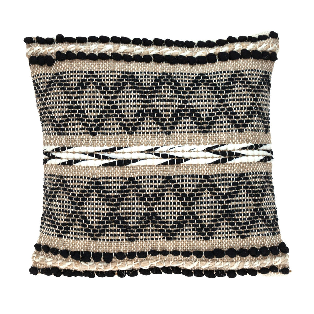 Black And Sand Woven Decorative Pillow - 99fab 