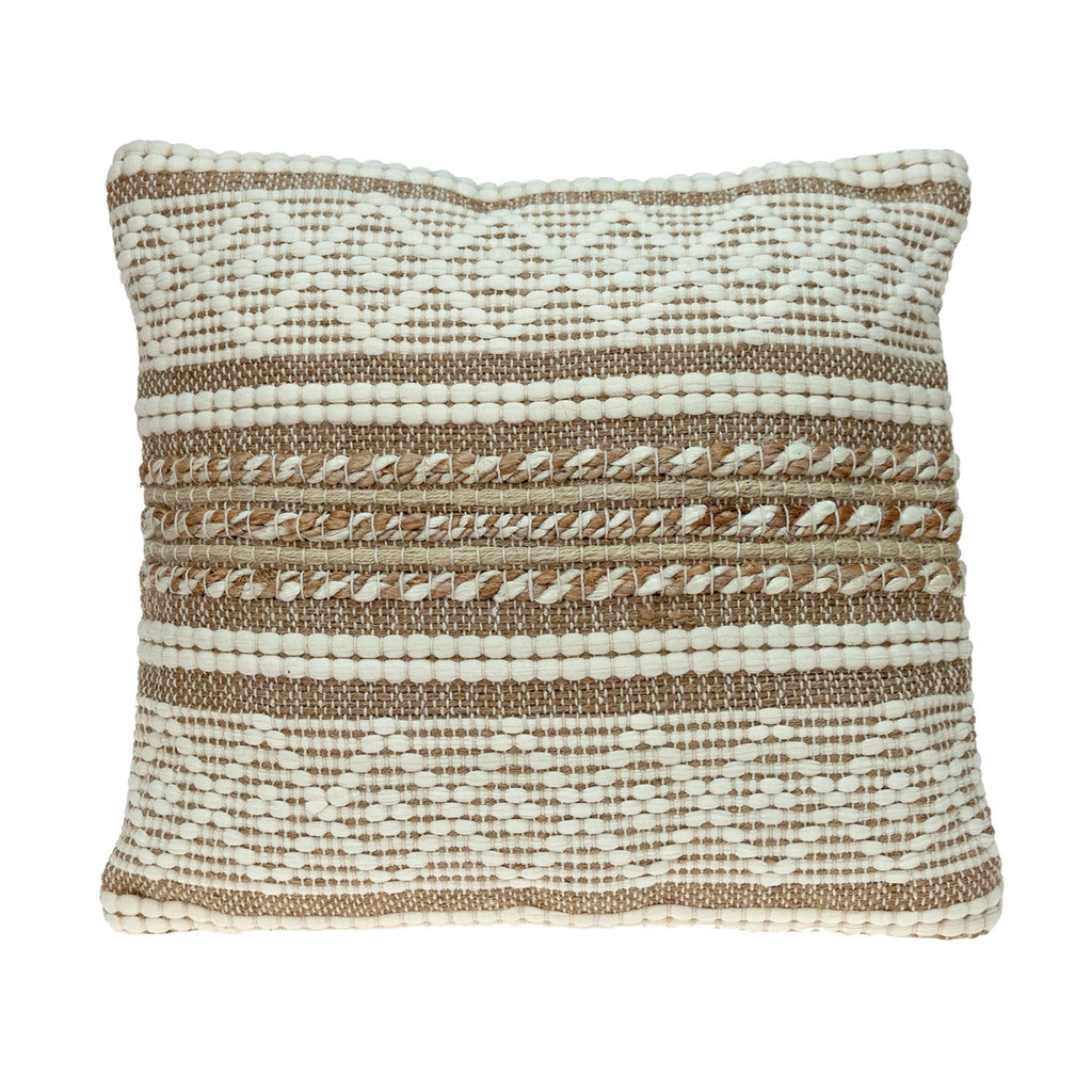 Linen And Brown Jute Throw Pillow - 99fab 