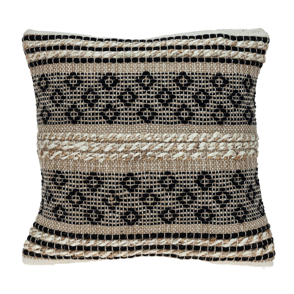 18 X 18 Brown And Black Geometric Cotton Blend Throw Pillow - 99fab 