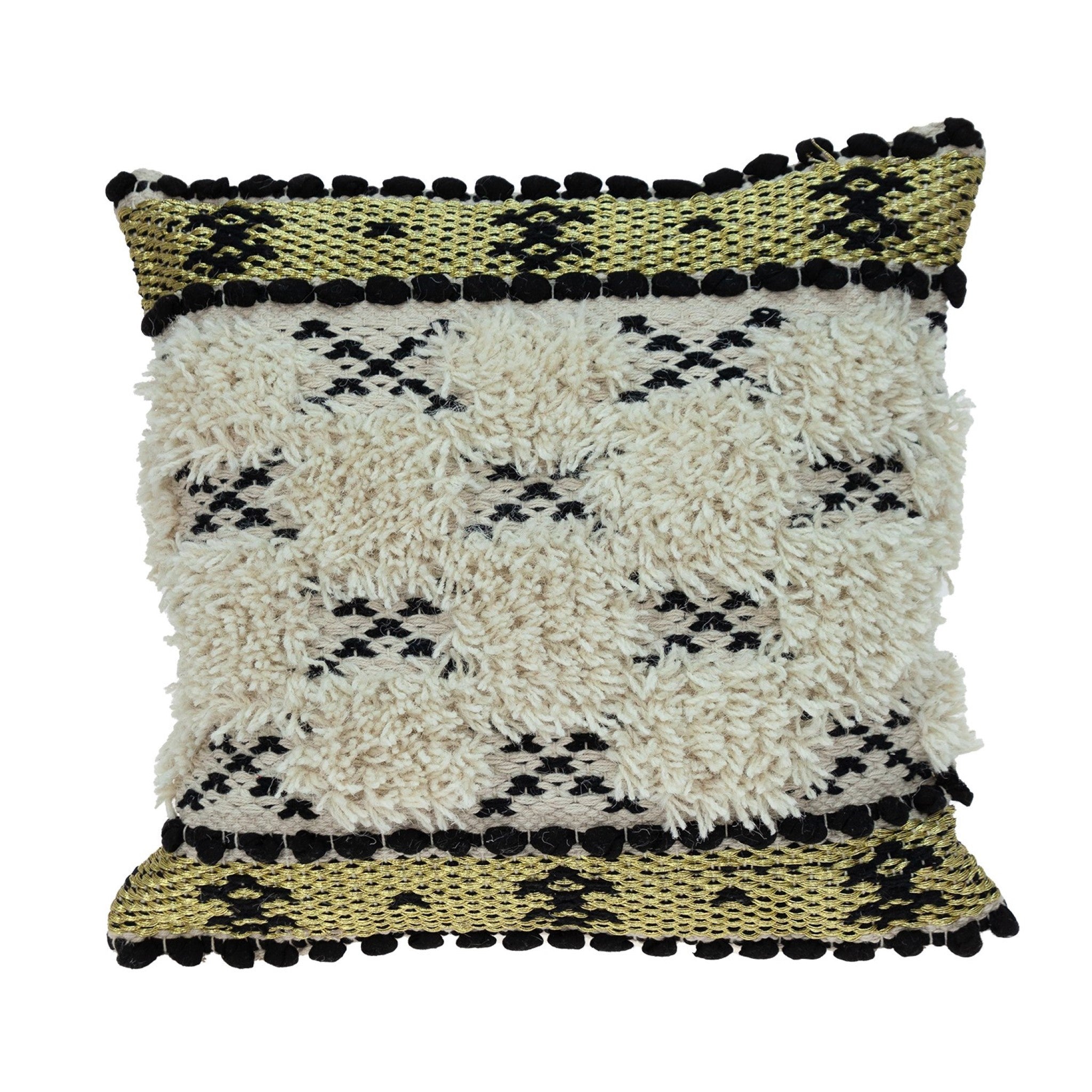 Shaggy Woven Throw Pillow