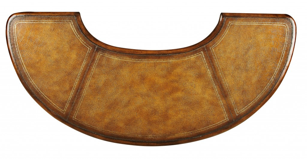 Classic Crescent Shape Leather Top Desk - 99fab 