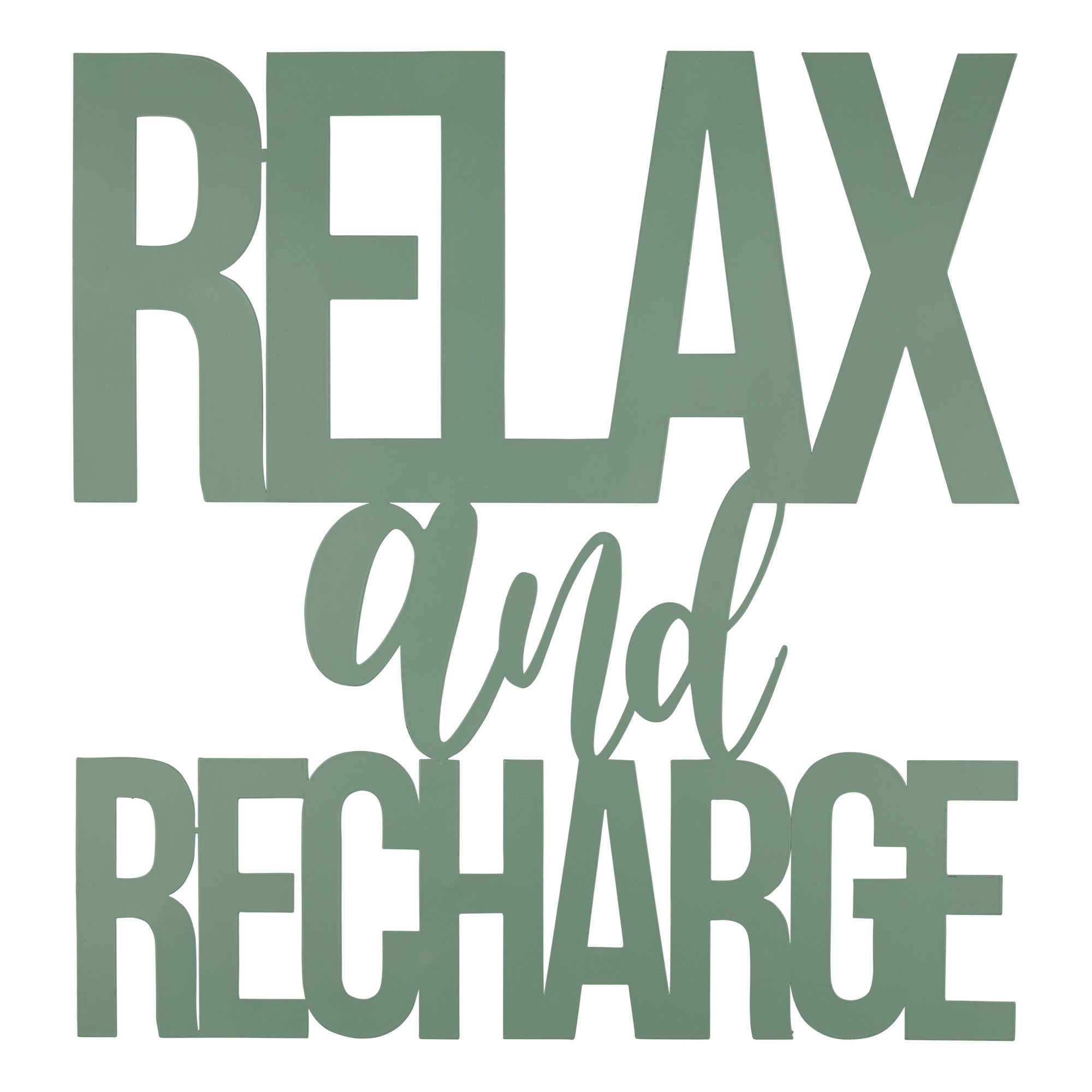 Relax And Recharge Metallic Wall Sign