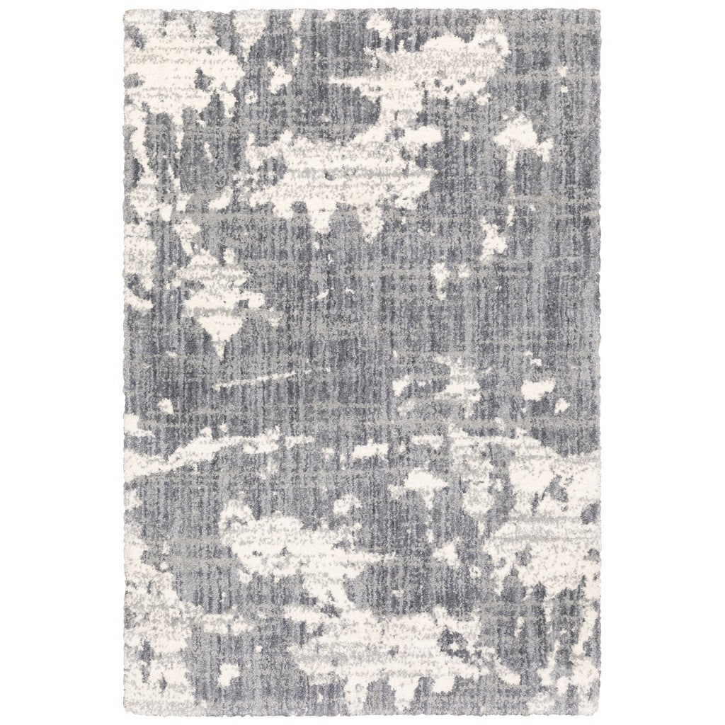 4'X6' Grey And Ivory Grey Matter  Area Rug