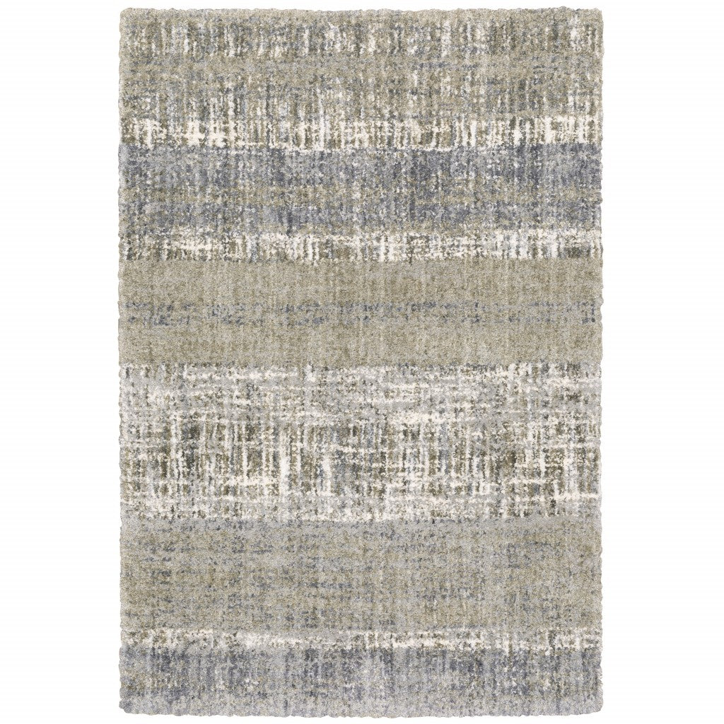 4'X6' Grey And Ivory Abstract Lines  Area Rug - 99fab 