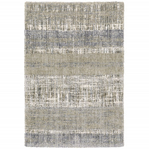 4'X6' Grey And Ivory Abstract Lines  Area Rug