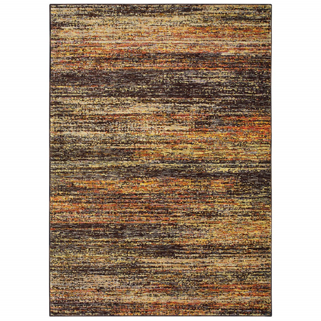 10'X14' Gold And Slate Abstract Area Rug - 99fab 