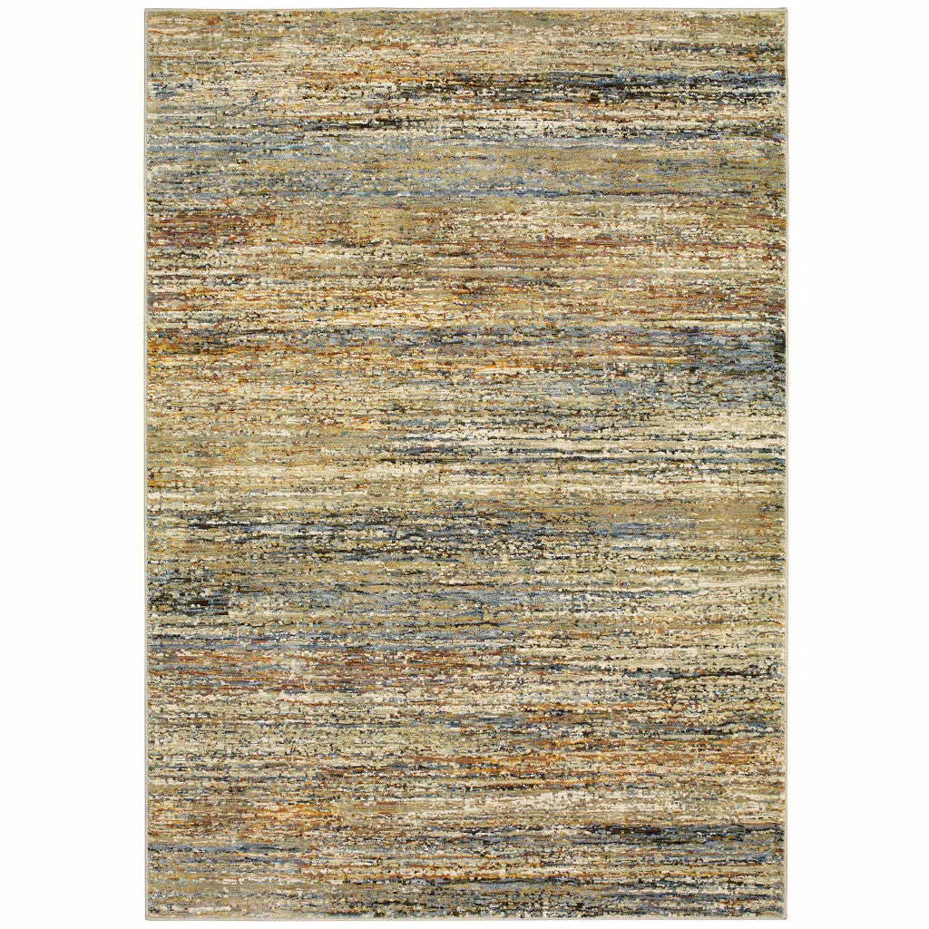 5'X8' Gold And Green Abstract Area Rug - 99fab 