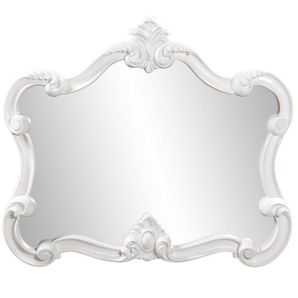 White Baroque Shape Ornate Mirror - 99fab 