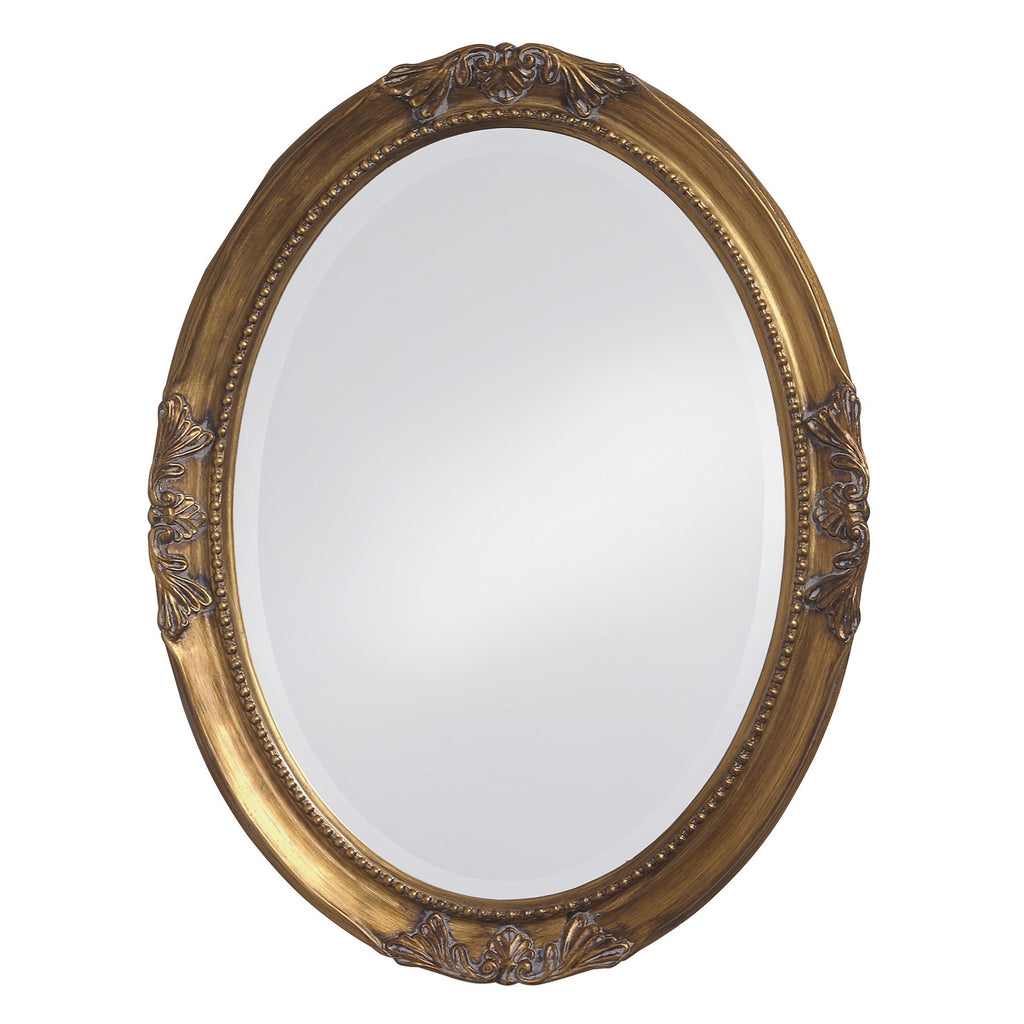 Oval Antique Gold Finish Mirror With Beaded Textured Frame - 99fab 