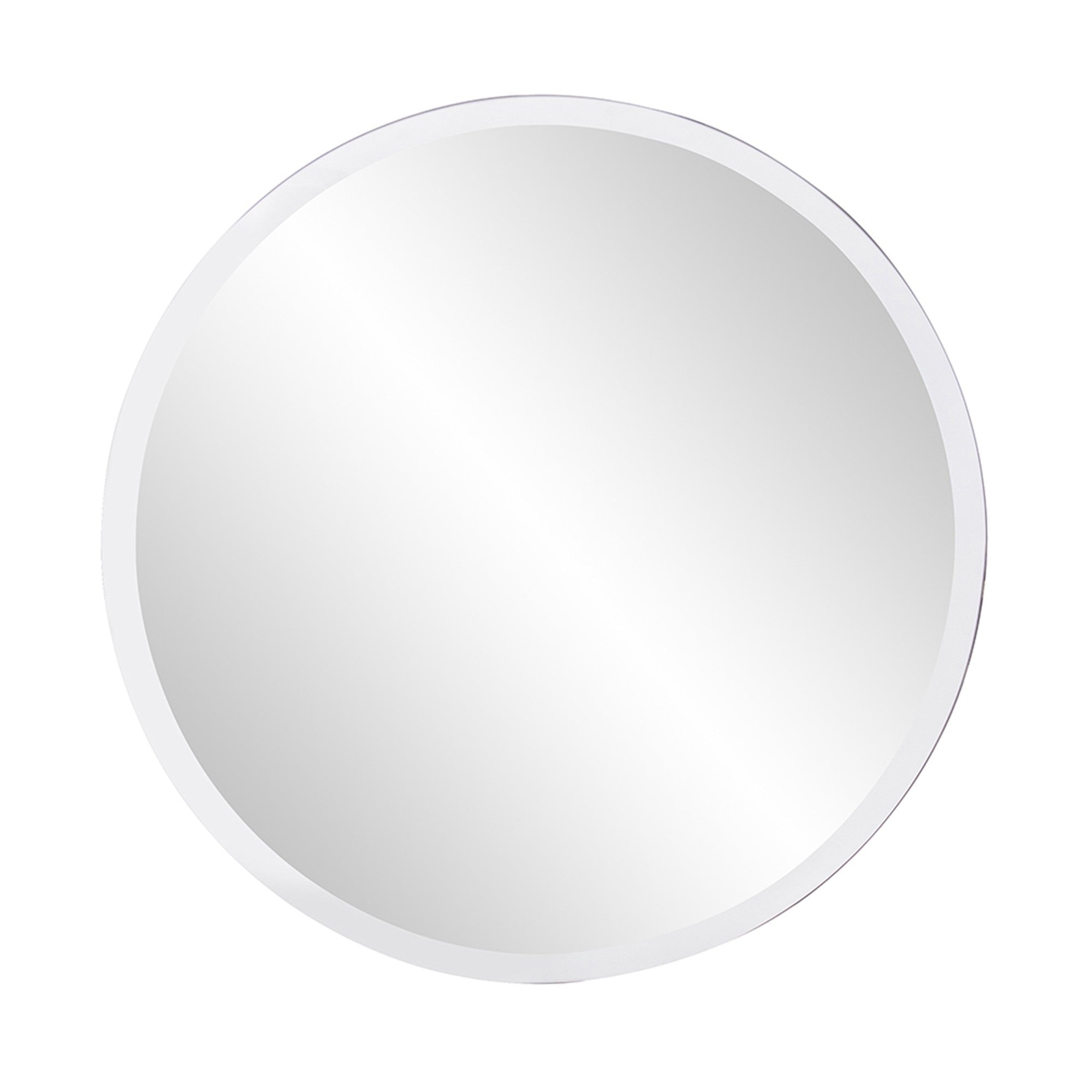 28" X 28" Minimalist Round Mirror With Beveled Edge