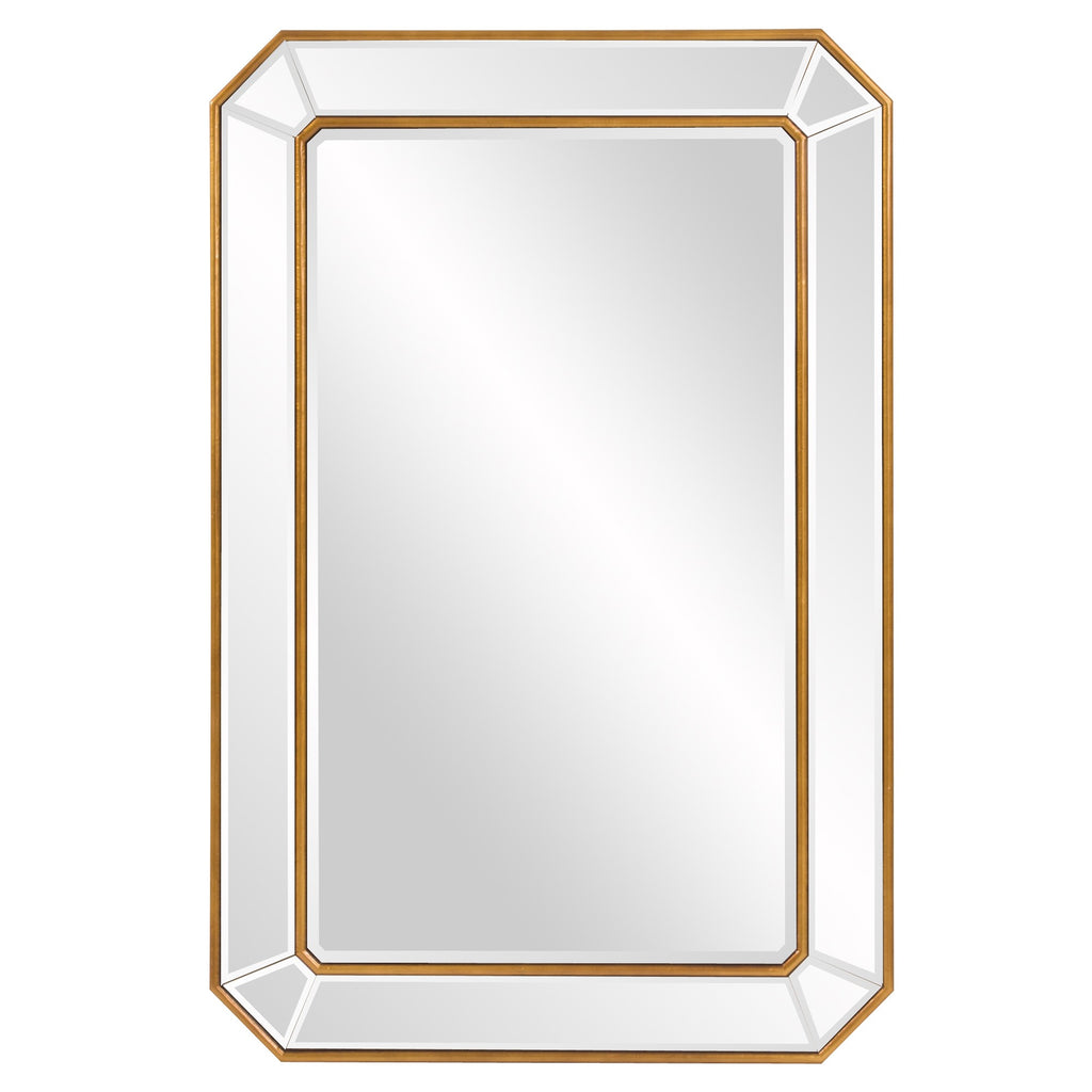 Recatngle Gold Leaf Mirror with Angled Corners Frame - 99fab 