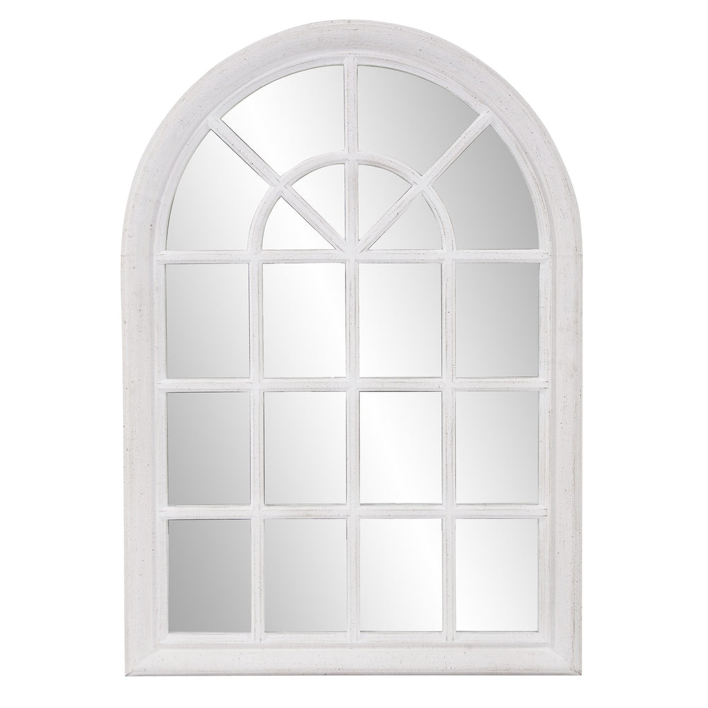 White Washed Mirror With Arched Panel Window Design - 99fab 