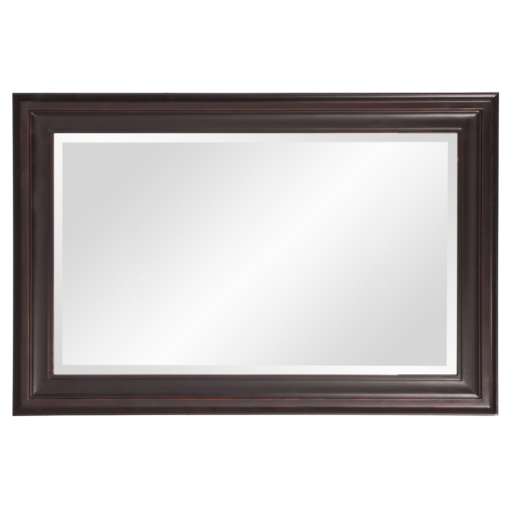 Rectangle Oil Rubbed Bronze Finish Mirror With Wooden Bronze Frame