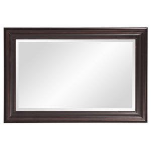 Rectangle Oil Rubbed Bronze Finish Mirror With Wooden Bronze Frame