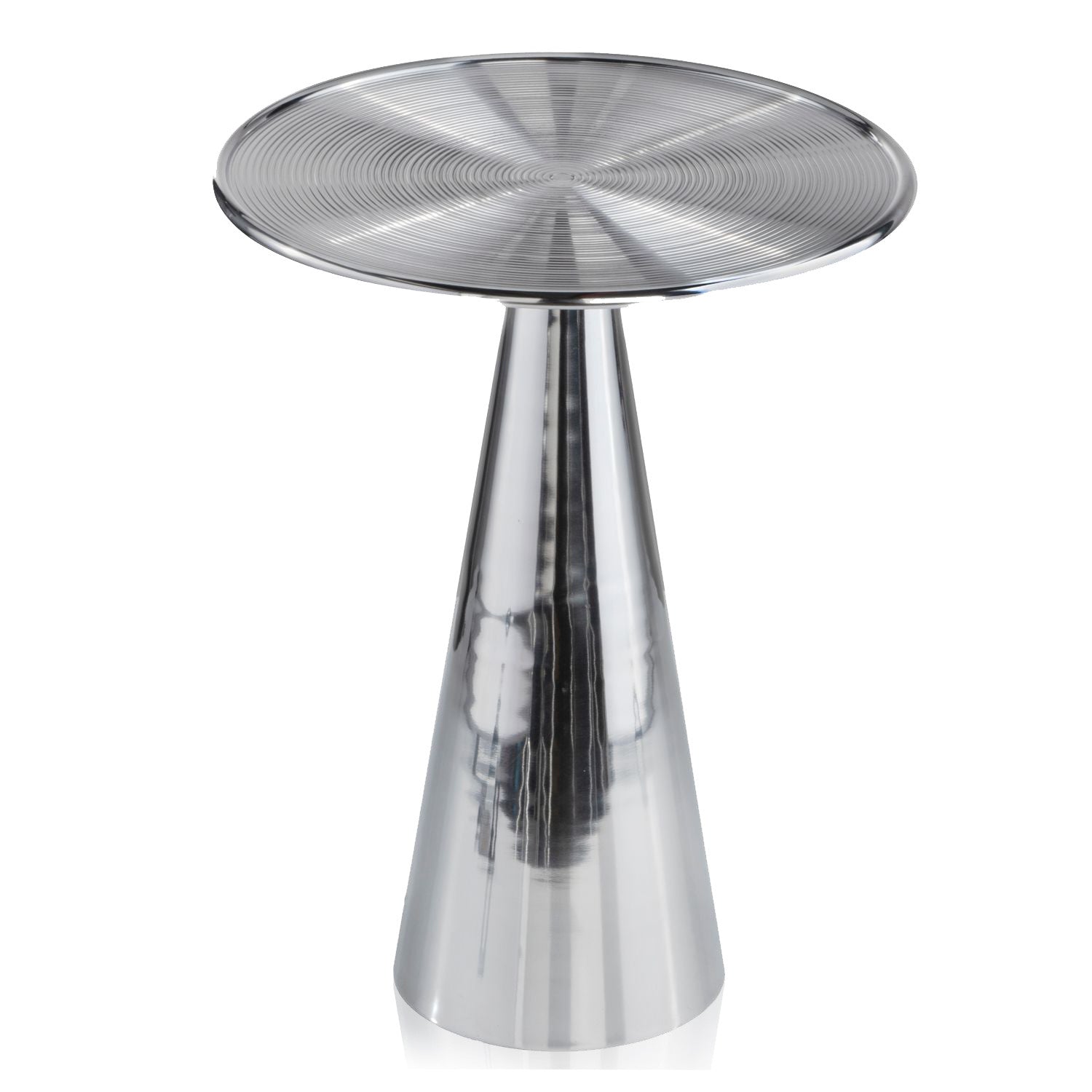 20" Silver Metal Round End Table