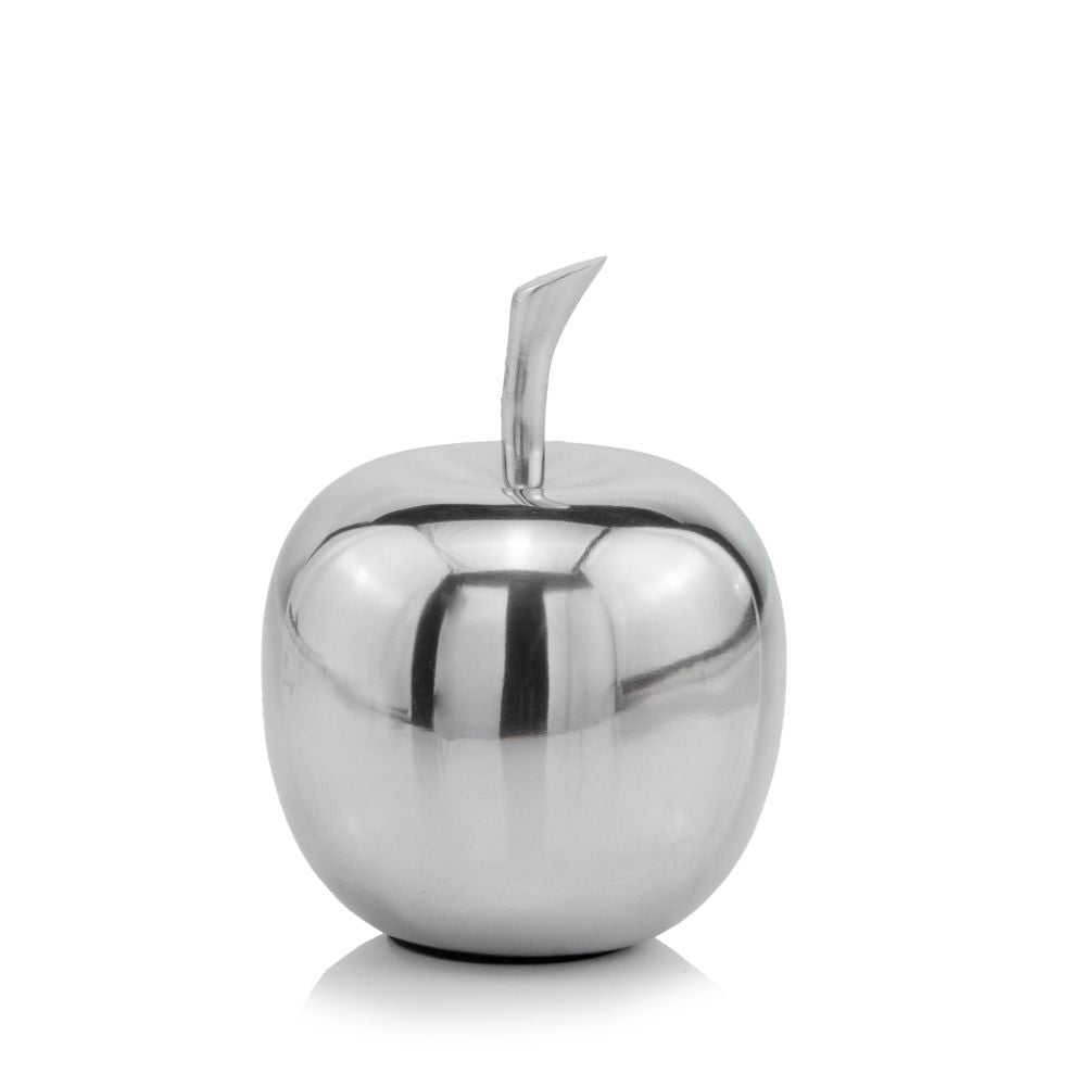 Silver Polished  Mini  Apple Shaped Aluminum Accent Home Decor - 99fab 