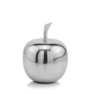 Silver Polished  Mini  Apple Shaped Aluminum Accent Home Decor