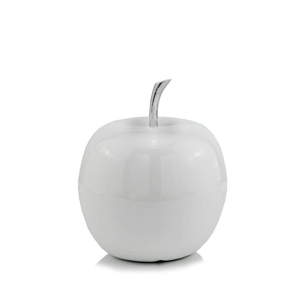 White Coated Mini Apple Shaped Aluminum Accent Home Decor - 99fab 