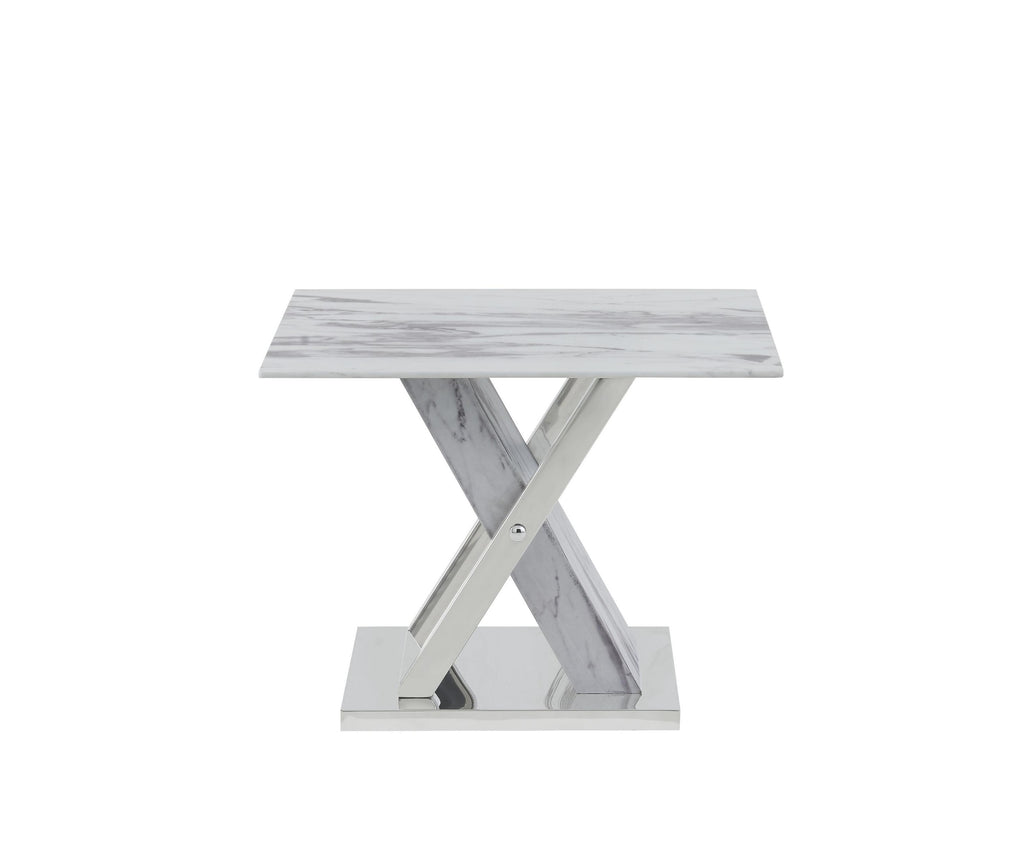 Elegant Marble Glass Top End Table - 99fab 