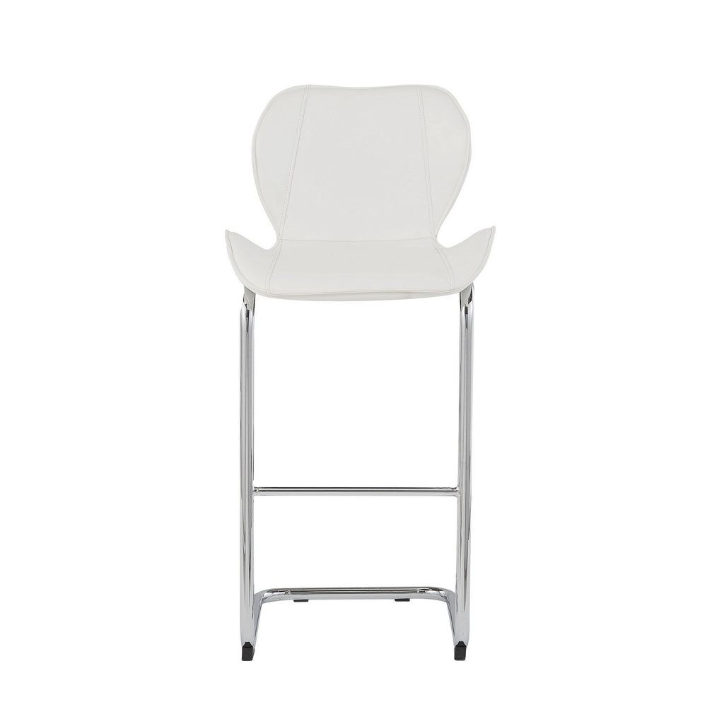 Set Of 4 Modern White Barstools With Chrome Legs - 99fab 
